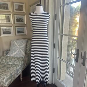 J.Crew Knit Boatneck Midi Dress In Stripe Nautical Coastal Retro Size US S
